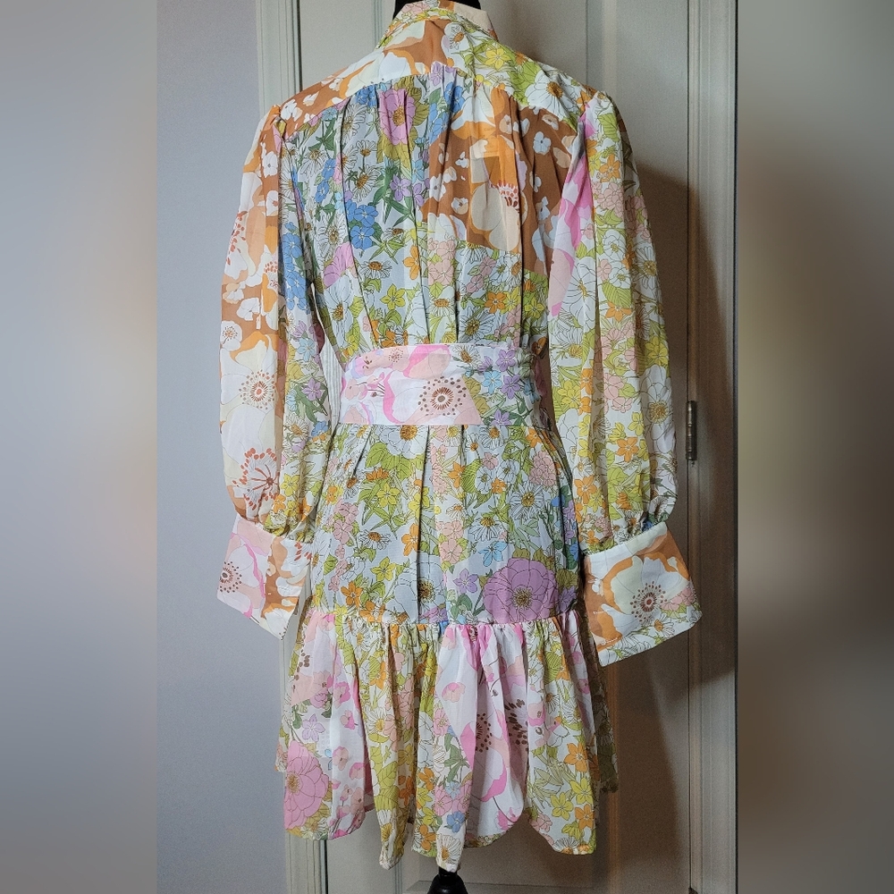 KAIMILAN Floral Tiered Shirt Dress. NWT Sz 6 - Picture 4 of 8